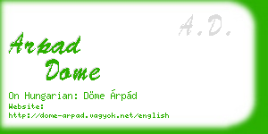 arpad dome business card
